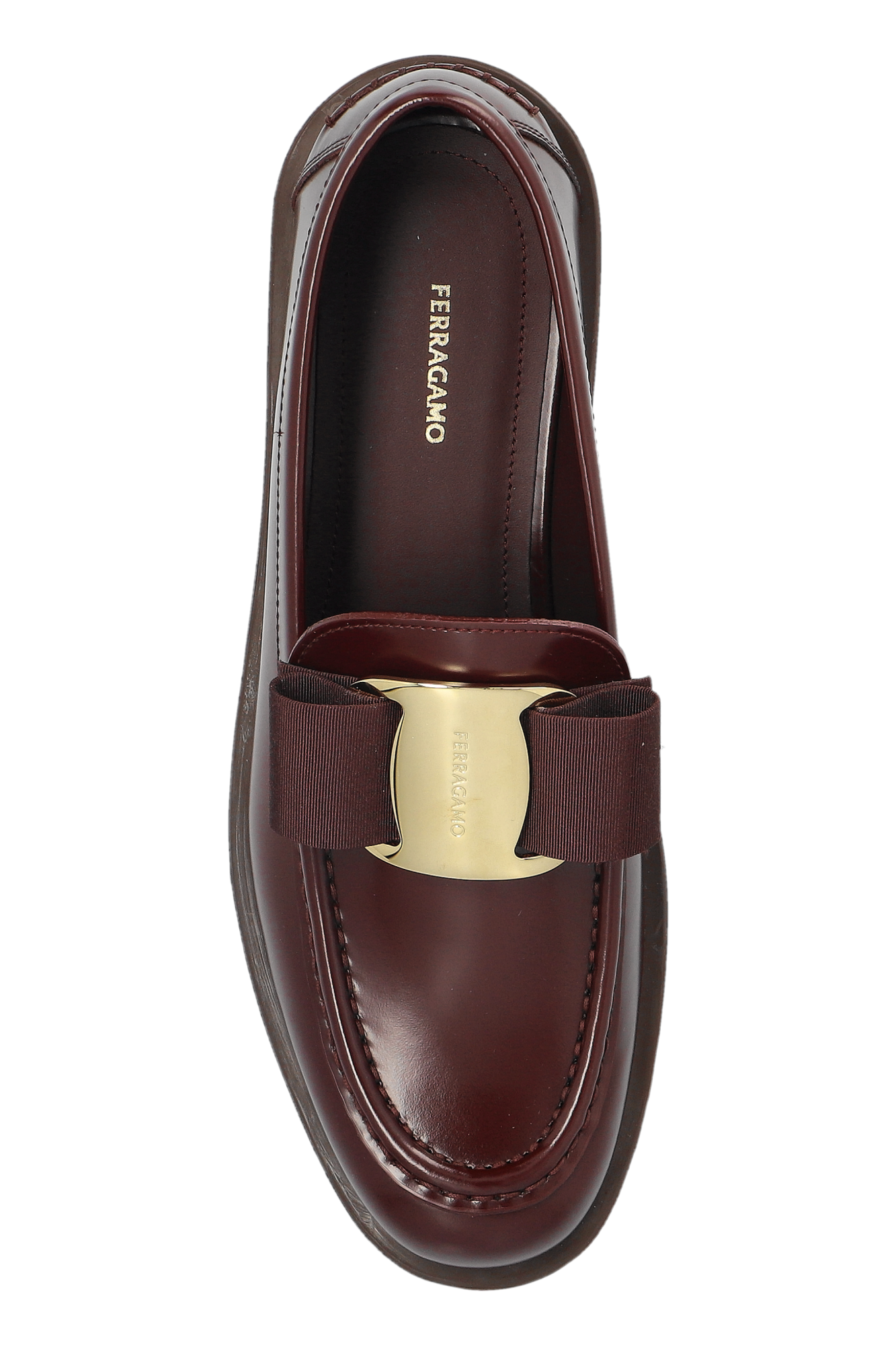 Burgundy Mirty leather shoes FERRAGAMO - Vitkac AS
